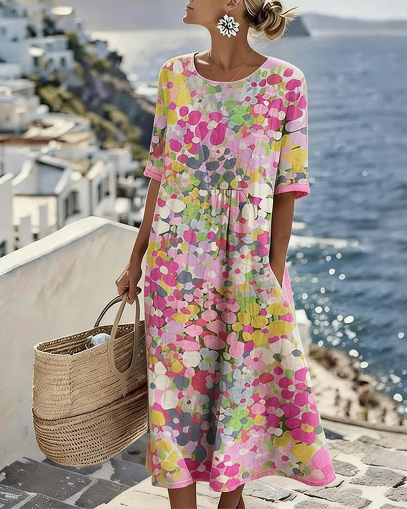 Ellie™ - Elegant Floral Summer Midi Dress