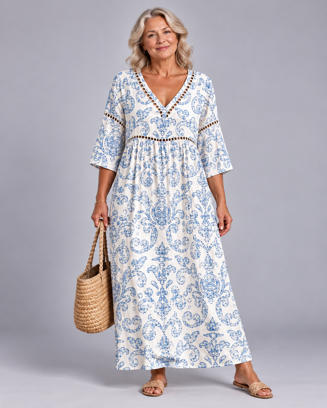 Thora - Floral Beach Midi Dress