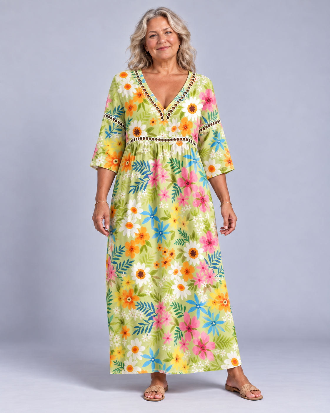 Bianca - Beautiful Floral Midi Dress Signature