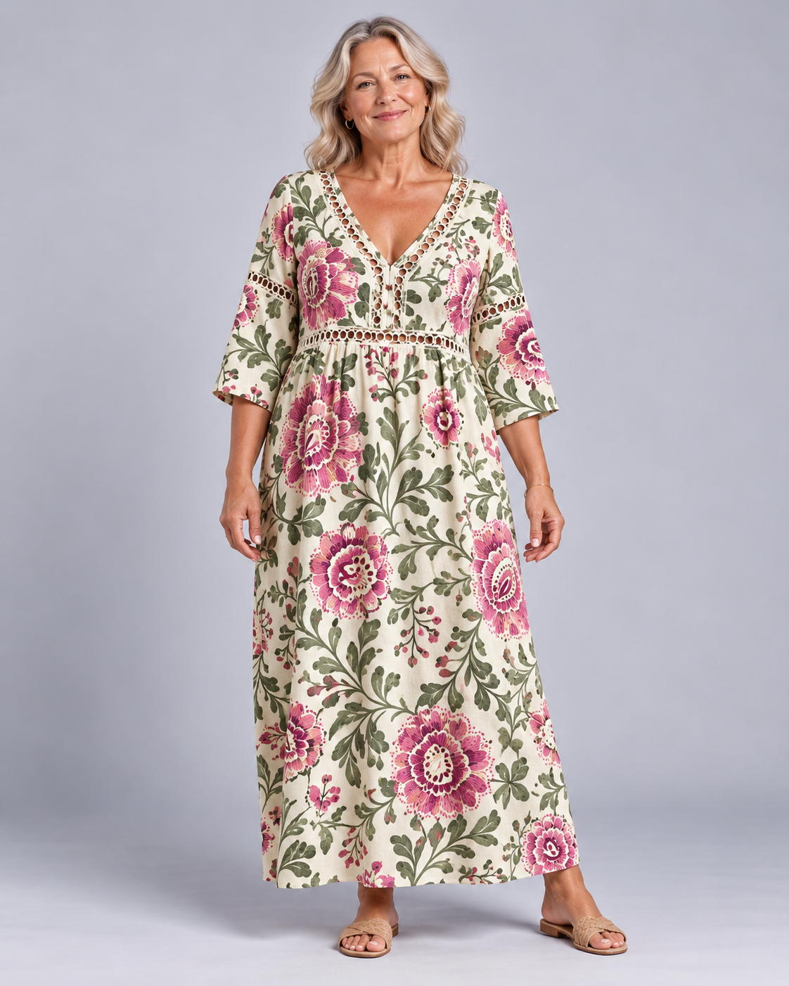 Aurora - Lightweight Flowing Floral Midi Dress Signature