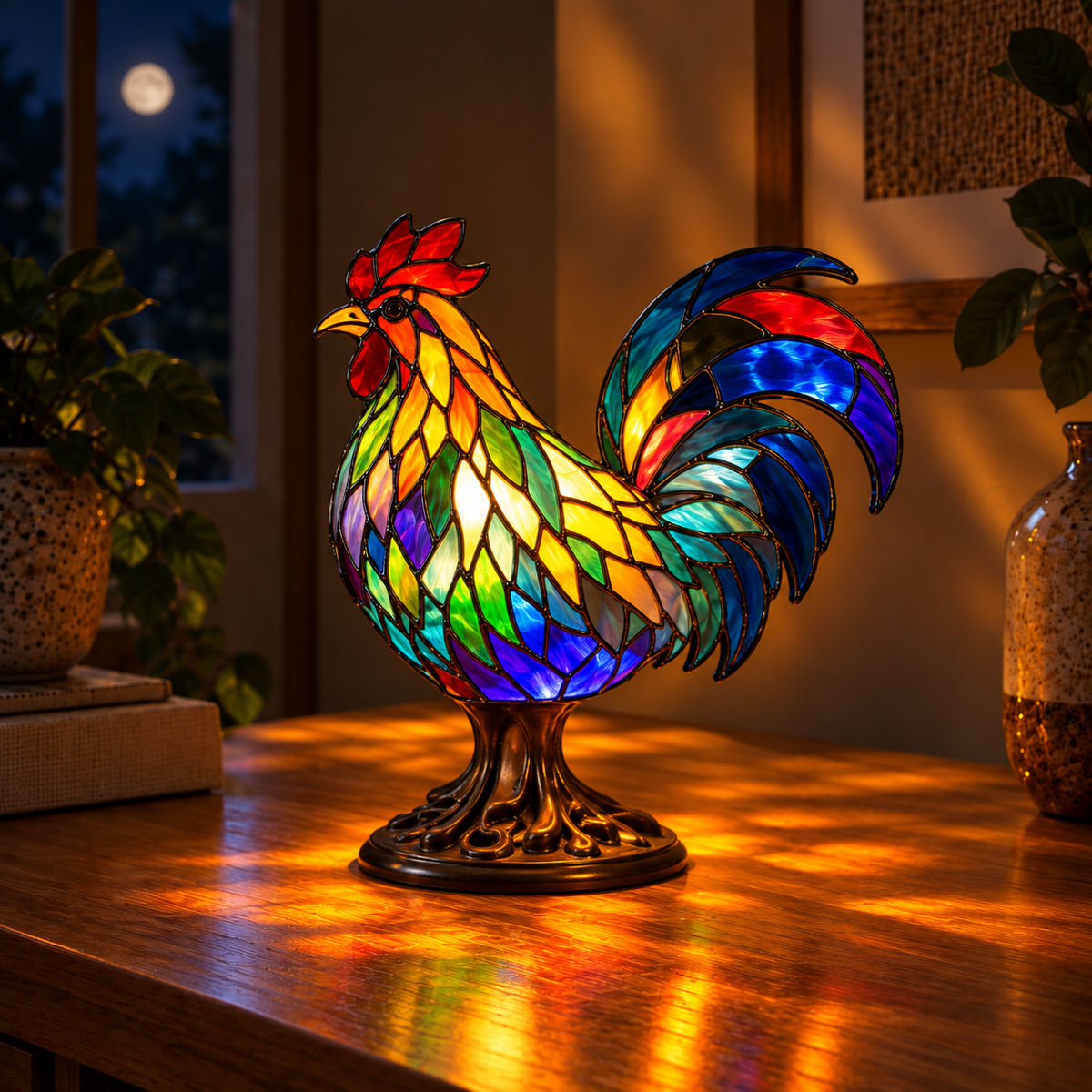 Ollie – Colourful Rooster Lamp