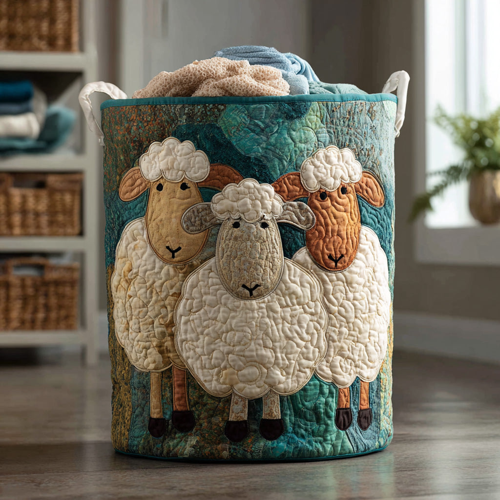 Happy Sheep | Quilted Storage Basket