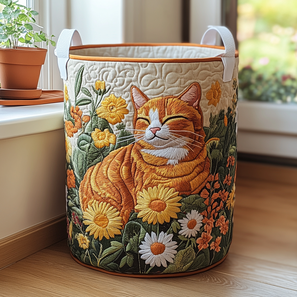 Forest Cat | Quilted Storage Basket
