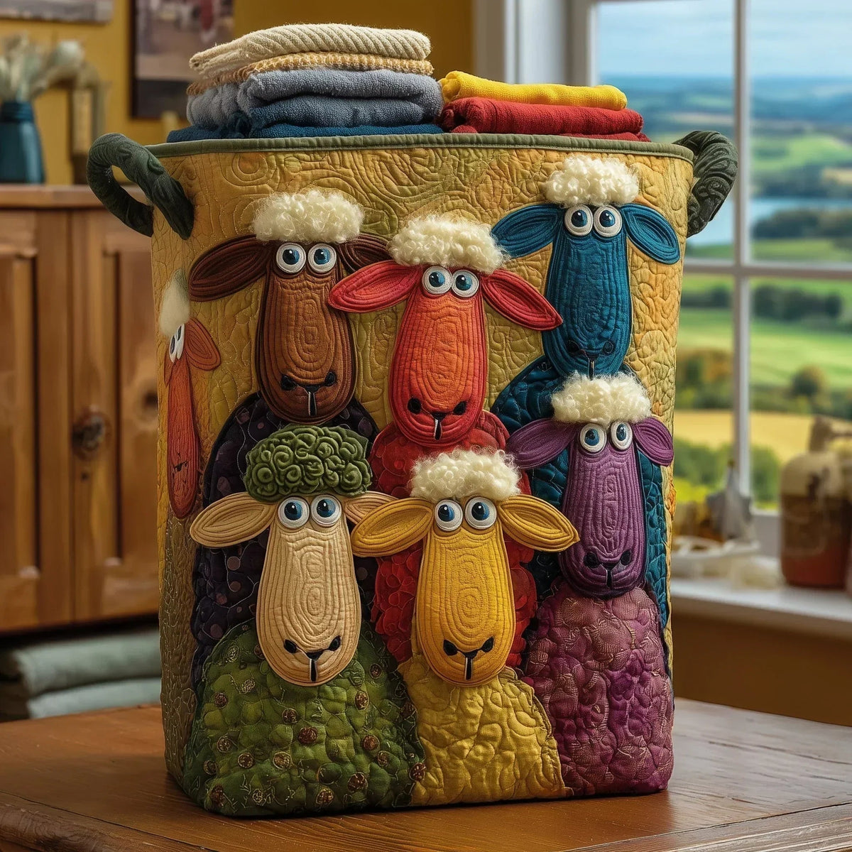 Sheep | Quilted Storage Basket