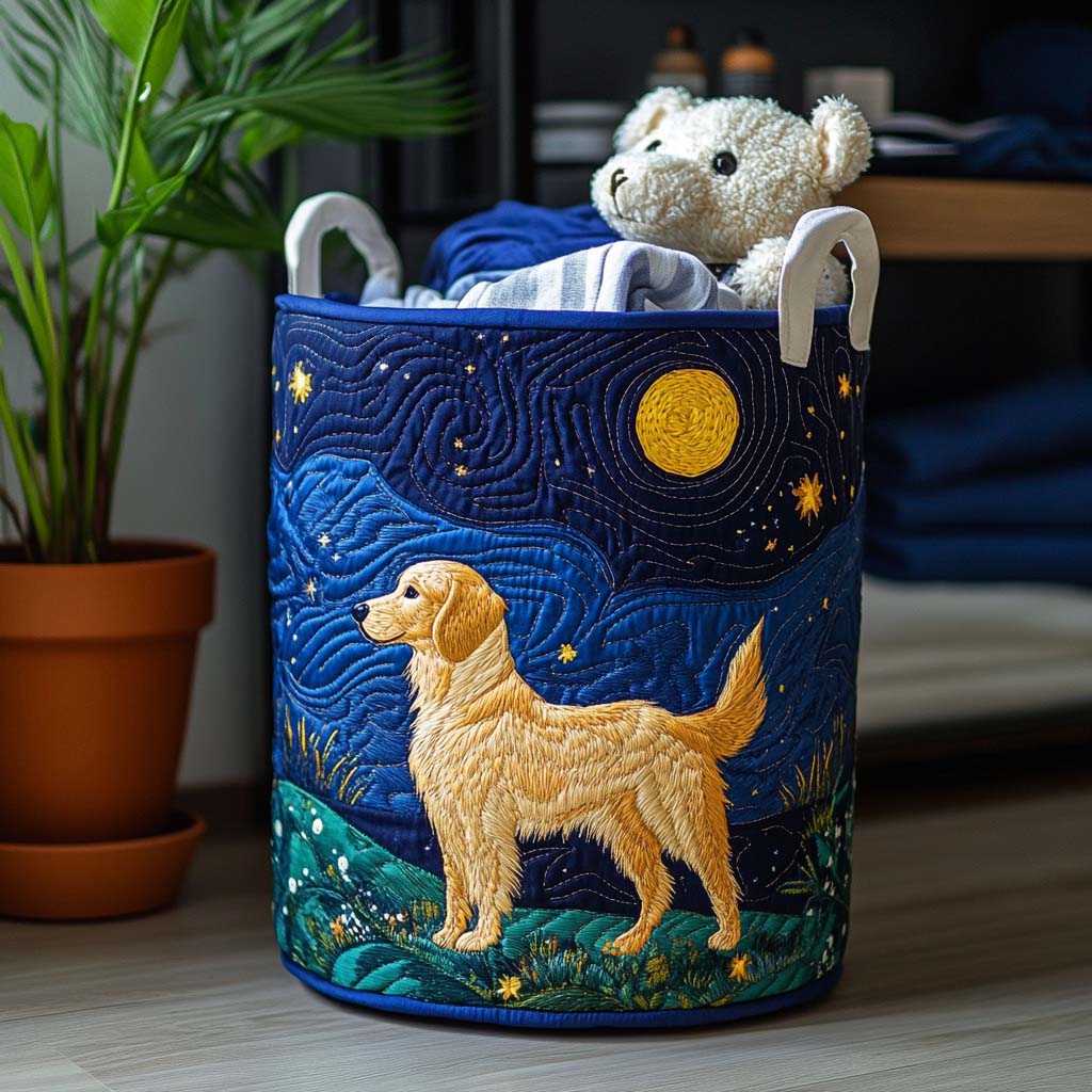 Golden Retriever Charm | Quilted Storage Basket