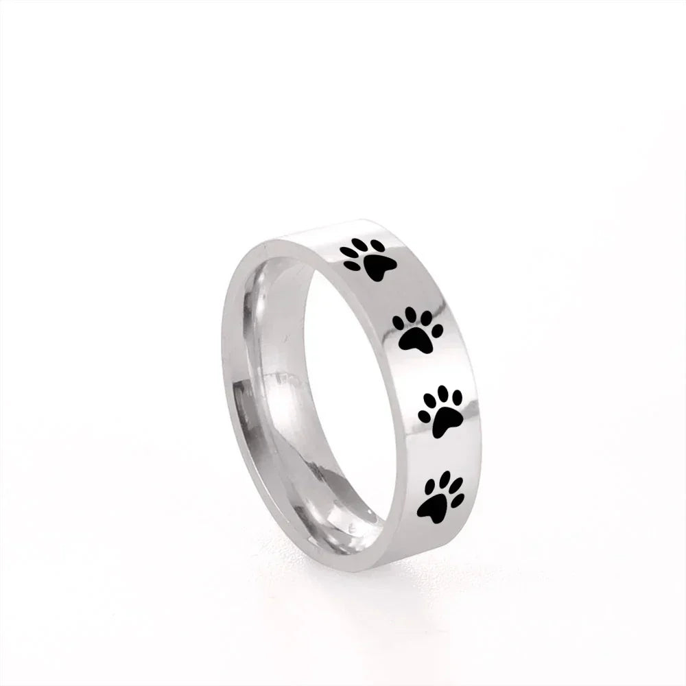 Handcrafted Stainless Steel Paw Print Ring