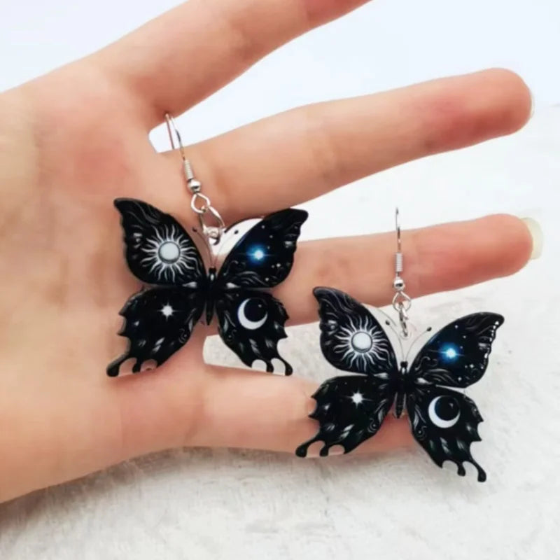Sun, Moon & Butterfly Earrings