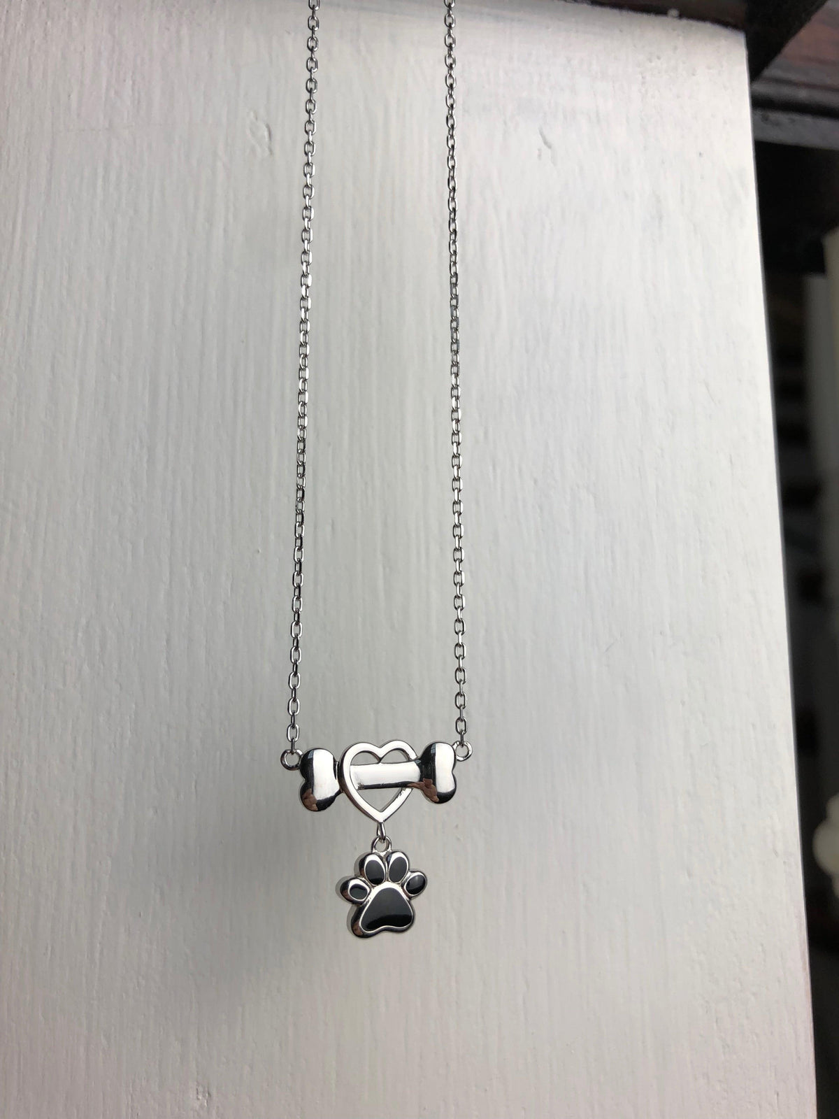 Delicate Stainless Steel Dog Paw Necklace
