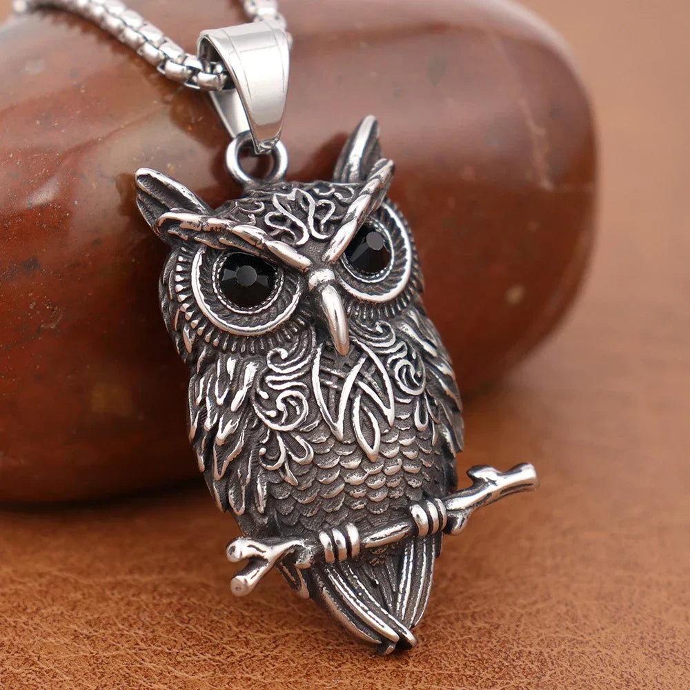 Vintage Wisdom Owl Pendant Necklace