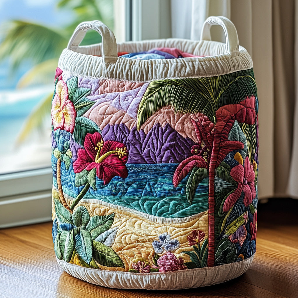 Hibiscara | Hand-Quilted Laundry Basket