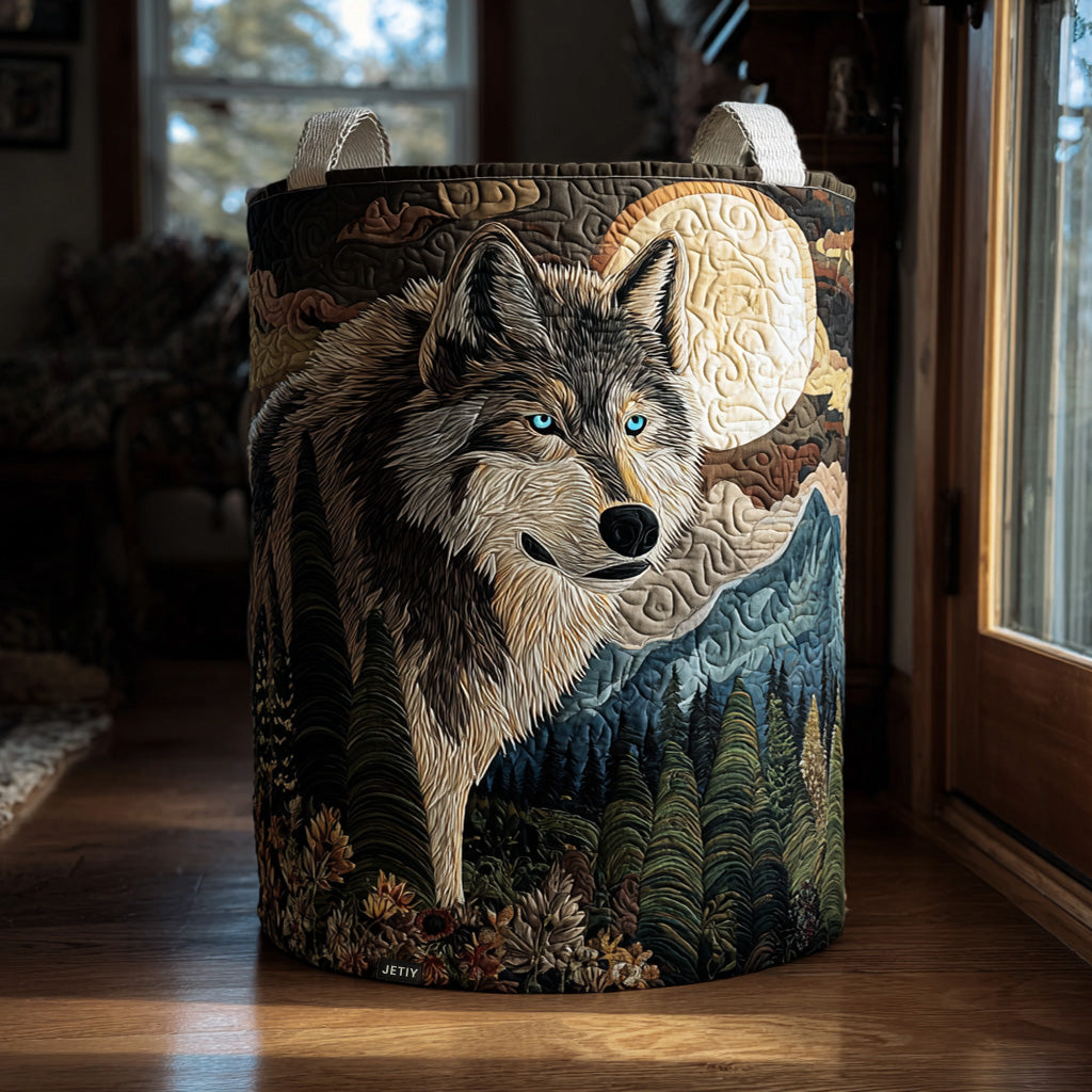 Howling at the Moon | Hand-Quilted Laundry Basket