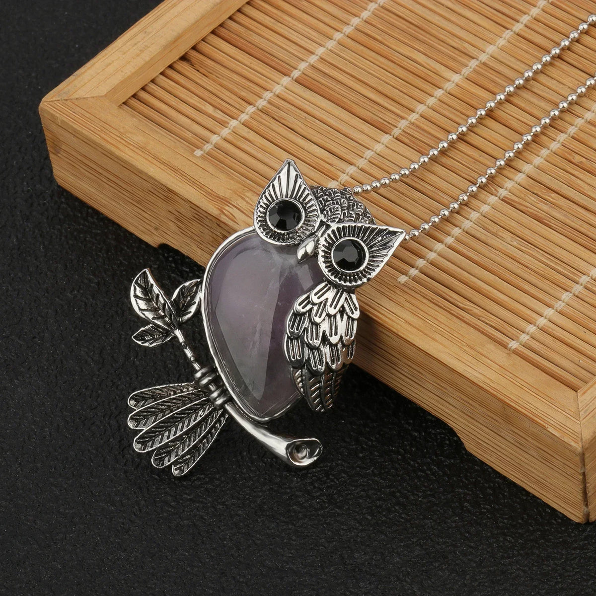 Crystal Owl of Wisdom Pendant Necklace