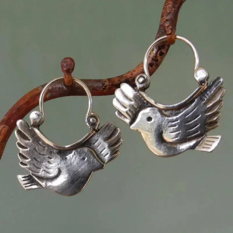 Boho-Inspired Drop Earrings – Silver Tone