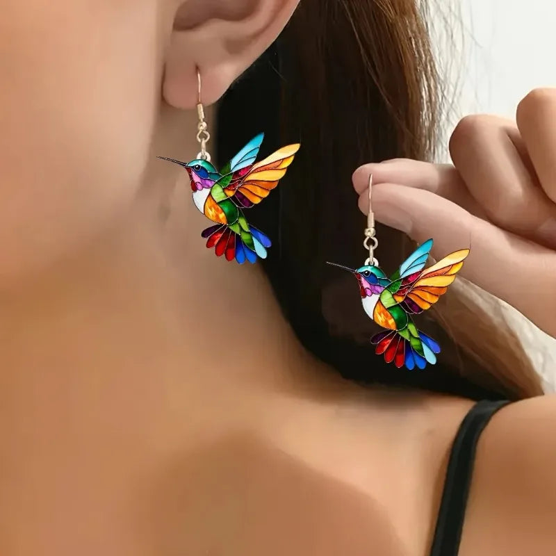 Multicoloured Hummingbird Earrings