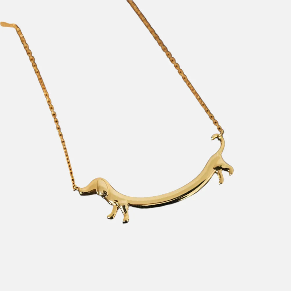 Golden Dachshund Necklace