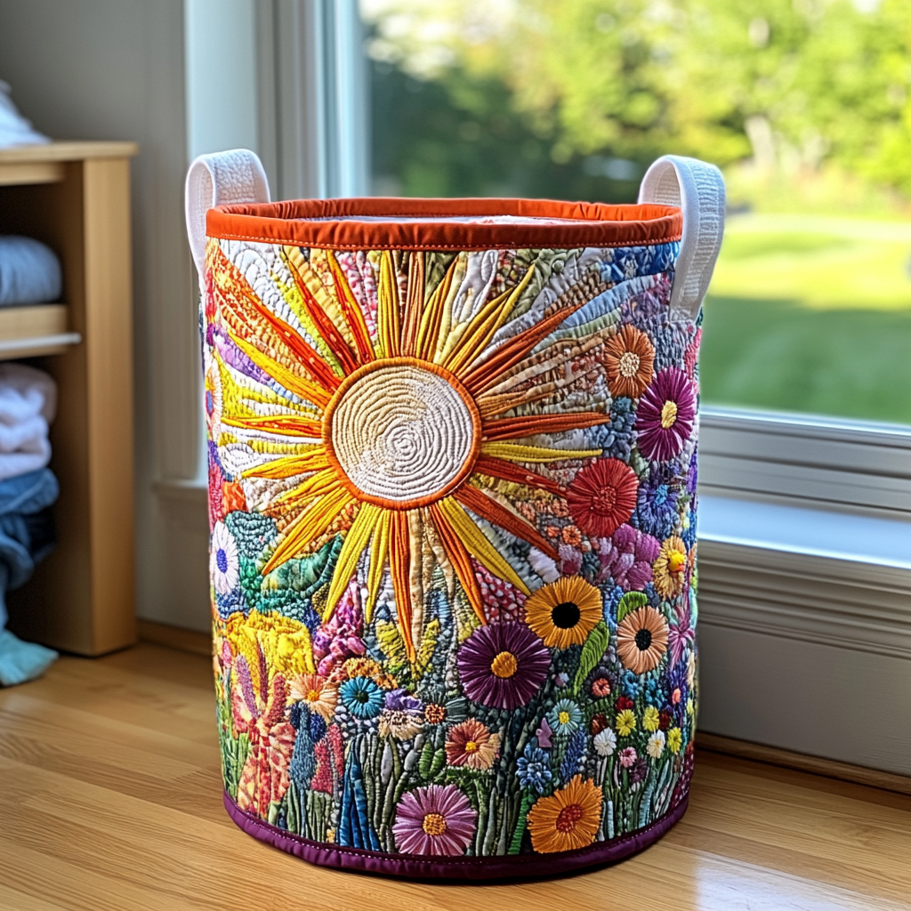 Sunflowers in Bloom | Quilted Storage Basket