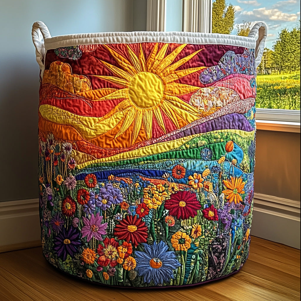Flowers & Sunshine | Quilted Storage Basket