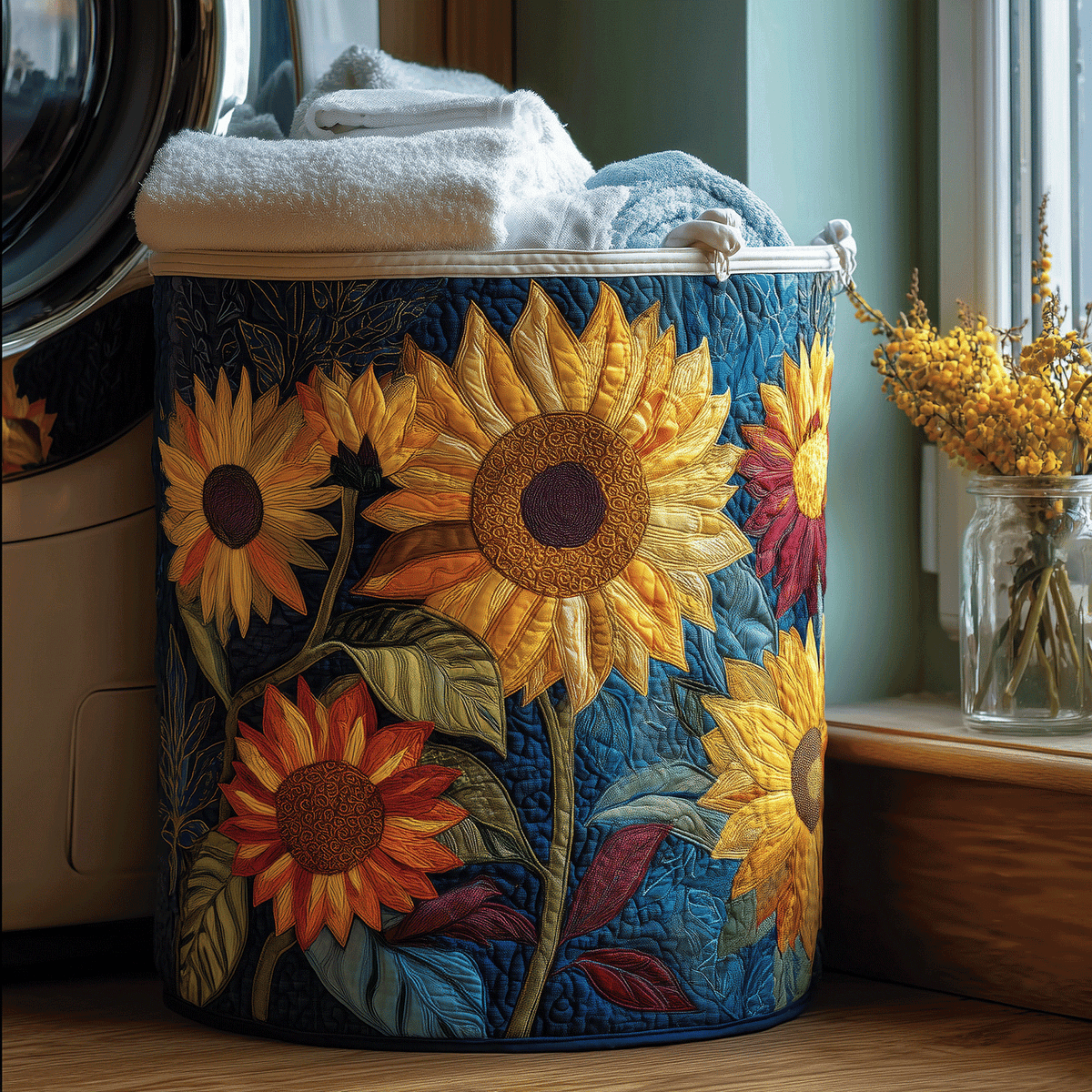 Sunflower | Quilted Storage Basket