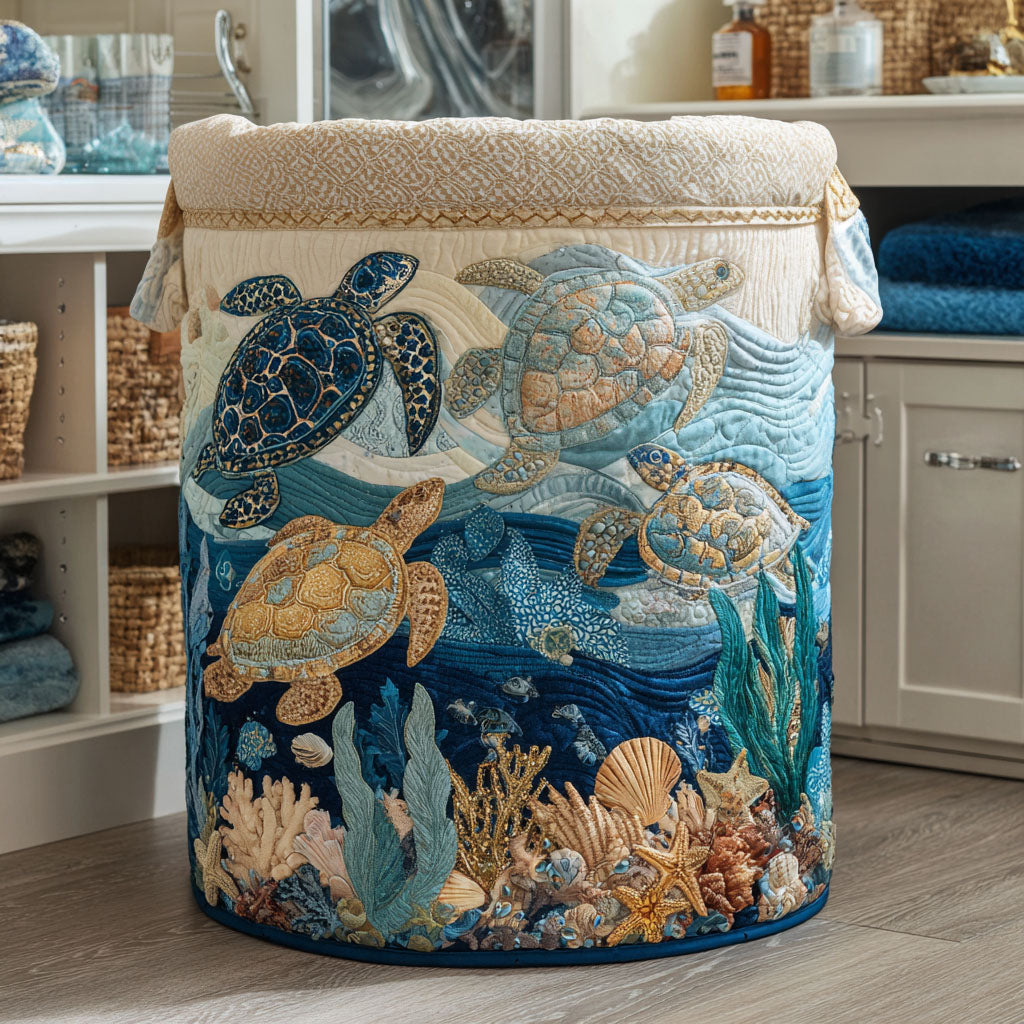 Turtles | Quilted Storage Basket