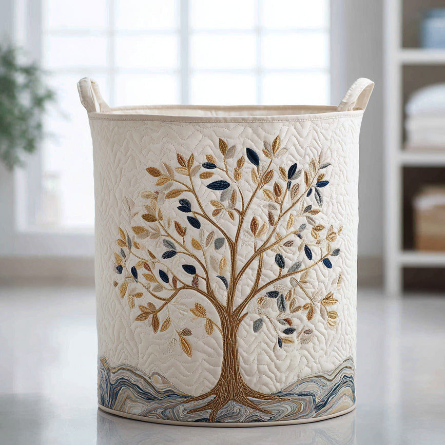 Tree in Bloom | Quilted Storage Basket