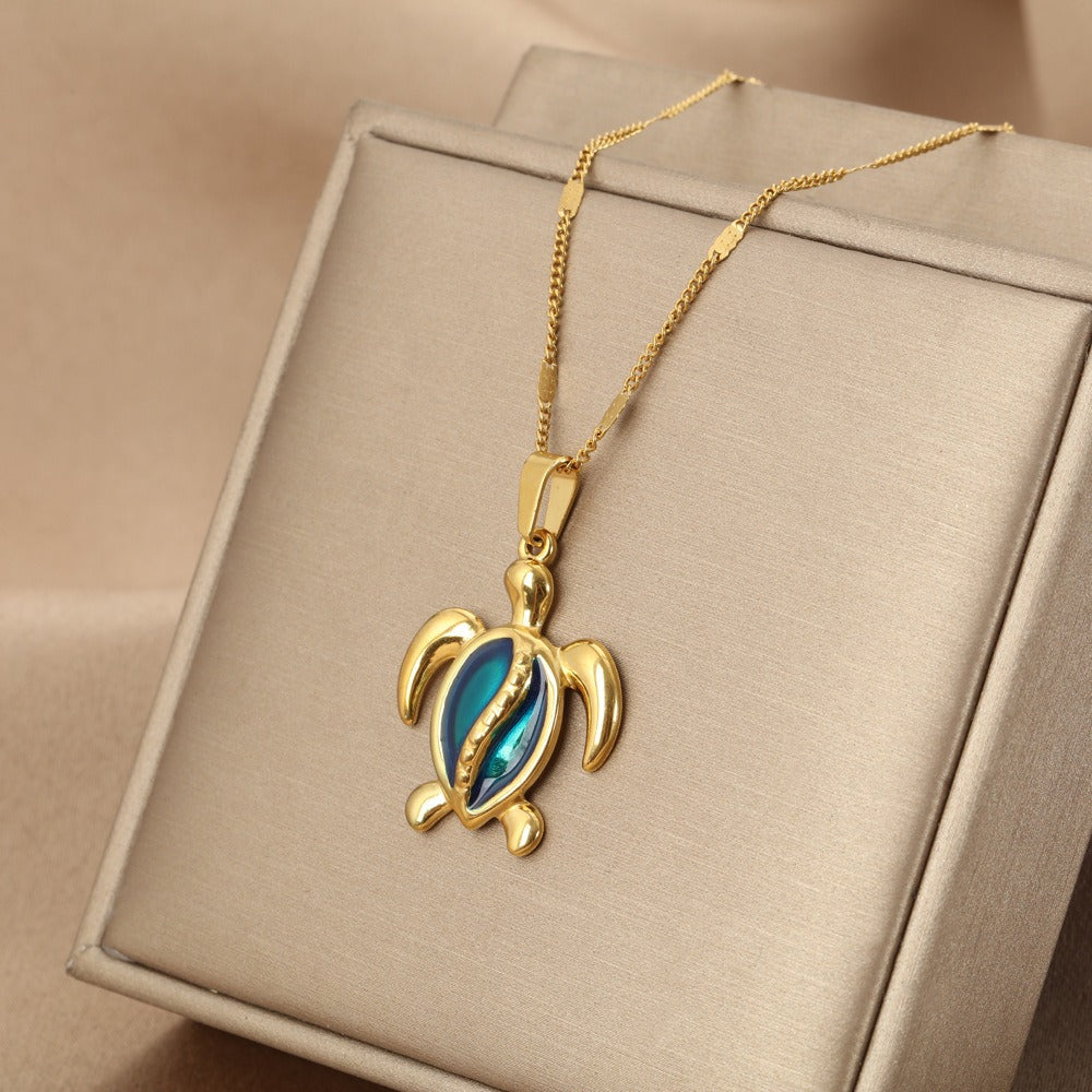 Blue Ocean Dreams Turtle Necklace