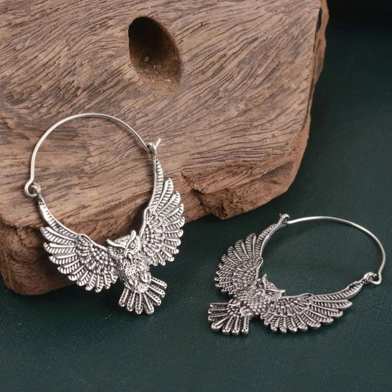 Vintage Bohemian Owl Earrings