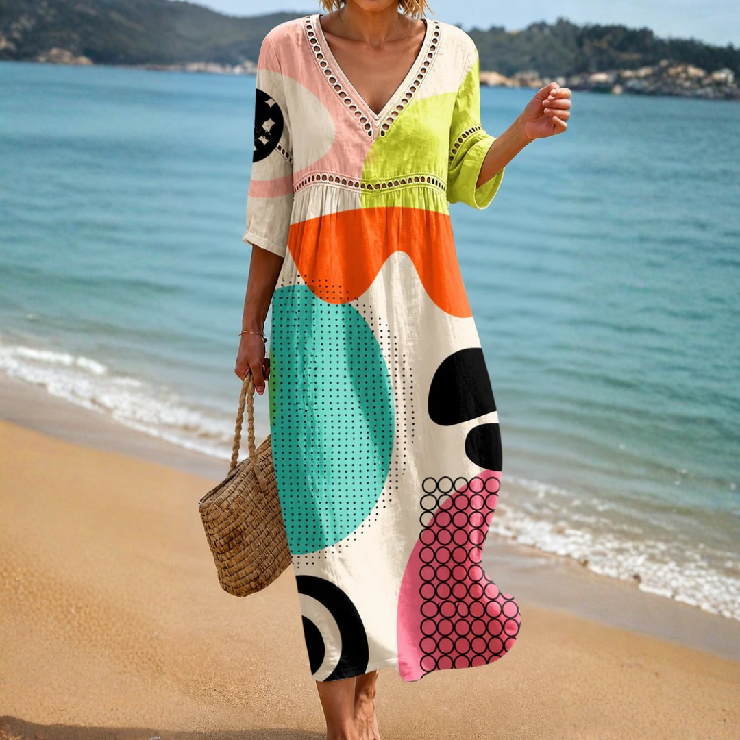 Adelaide - Abstract Print Midi Dress