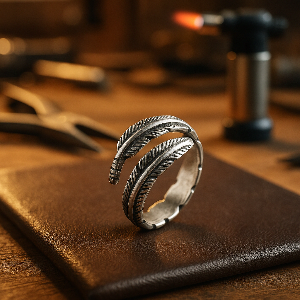Angel Feather – Adjustable Memorial Ring