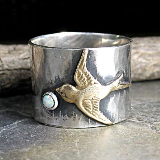 Vintage Silver Hummingbird Ring