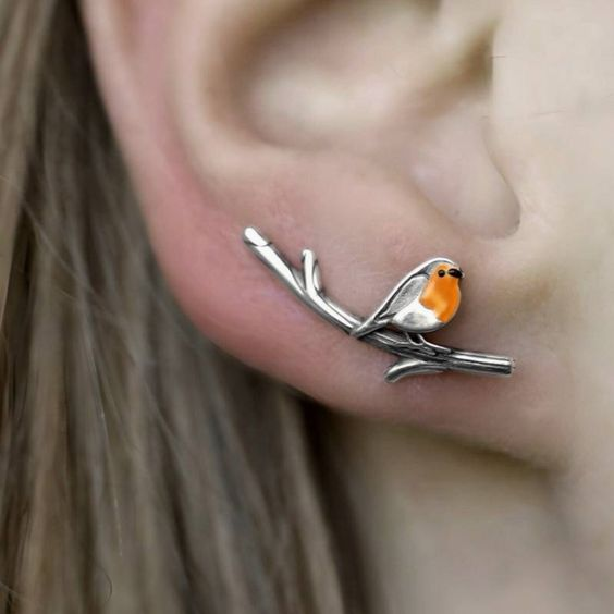 Vintage Silver Bird Earrings