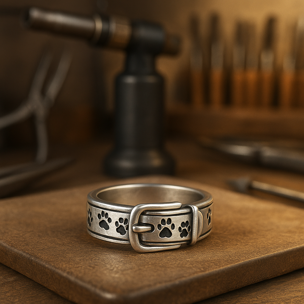 Dog Collar-Inspired Ring – Cute & Elegant