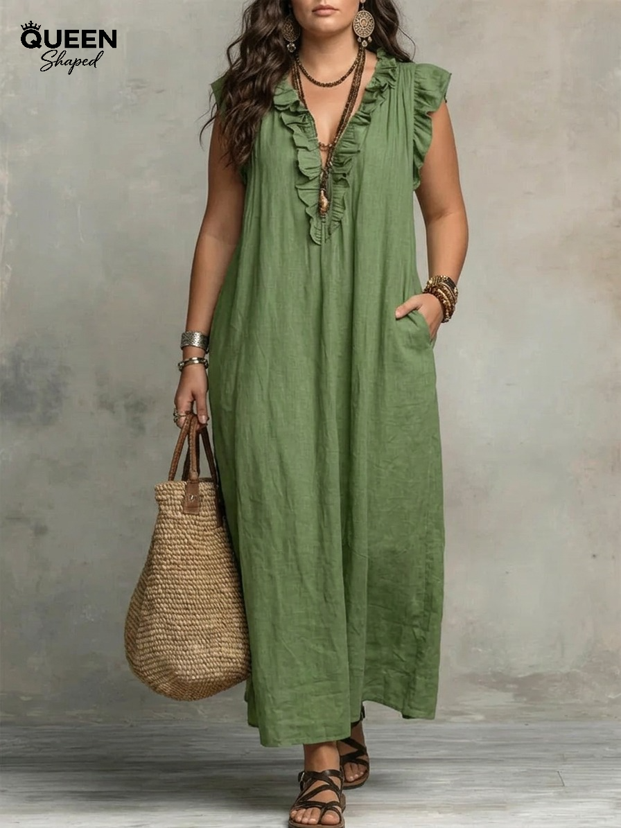 Sienna | Boho Ruffle Maxi Dress